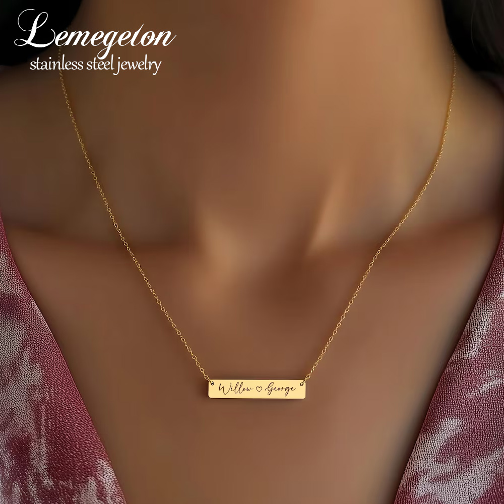 Personalized Minimalist Bar Na - огляд і ціна Handwriting Necklace Bar