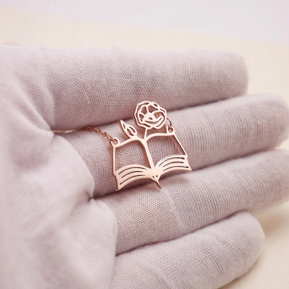 Custom Birth‑Flower Open Book  - огляд і ціна Birth Flower Necklace