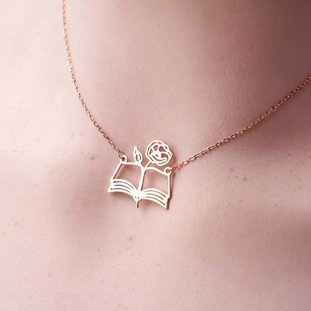Custom Birth‑Flower Open Book  - огляд і ціна Birth Flower Necklace