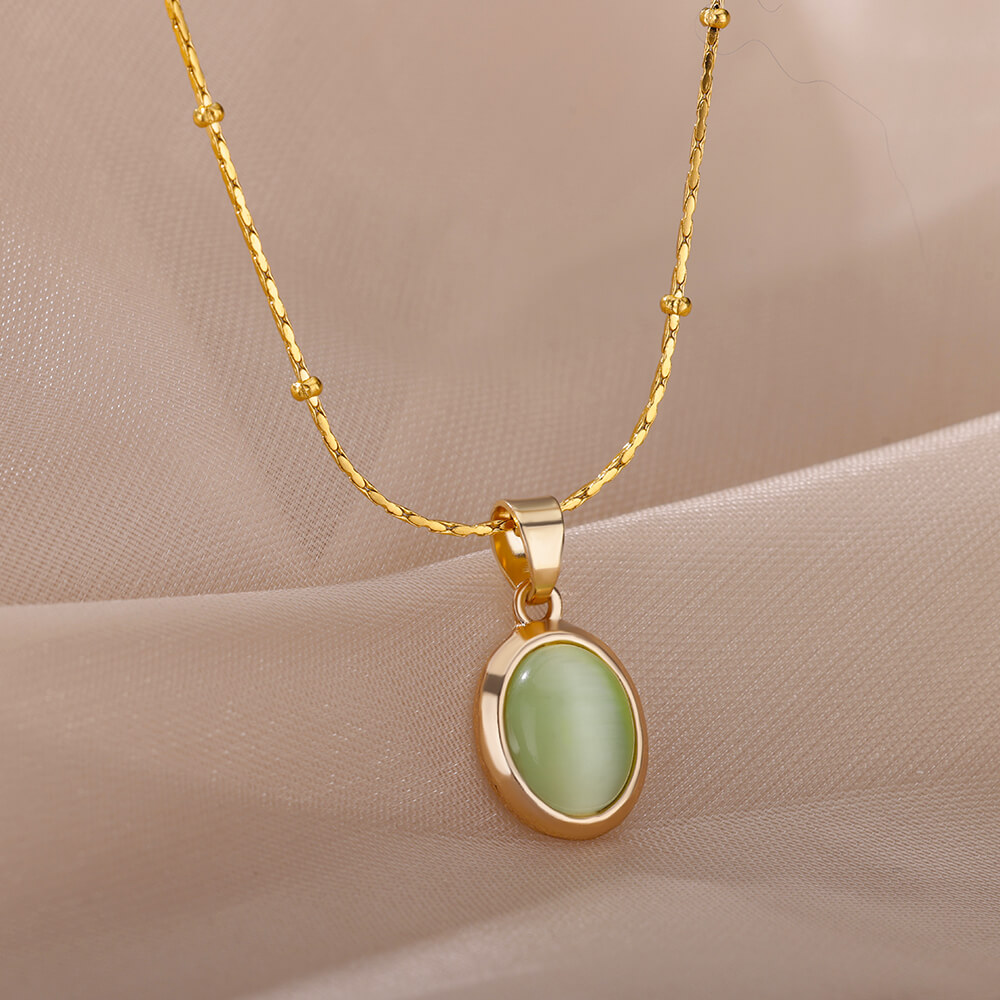 Fashion Stone Opal Oval Neckla - огляд і ціна Birth Flower Necklace