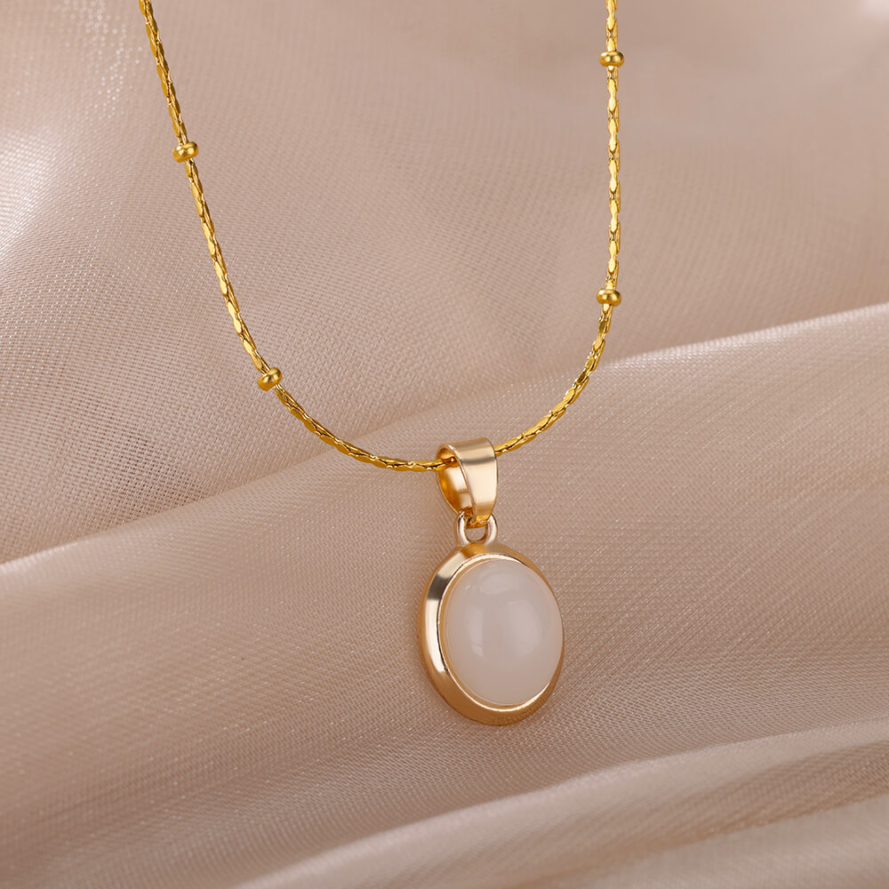 Fashion Stone Opal Oval Neckla - огляд і ціна Birth Flower Necklace