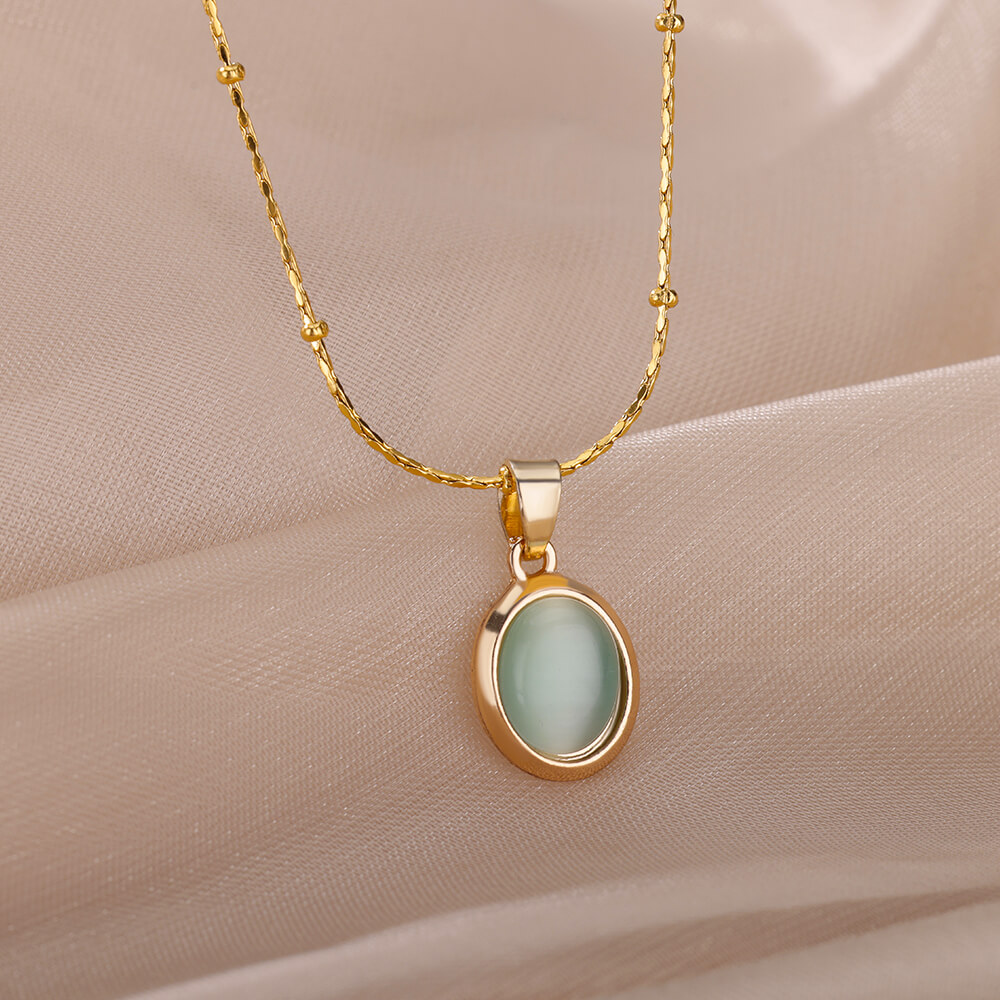 Fashion Stone Opal Oval Neckla - огляд і ціна Birth Flower Necklace