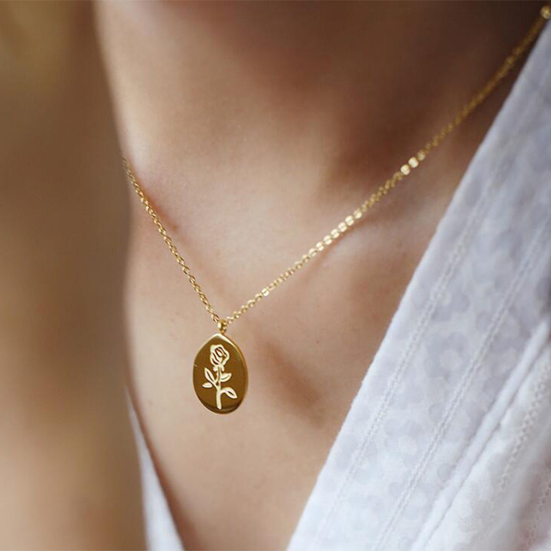 Stainless Steel Necklaces Fema - огляд і ціна Birth Flower Necklace
