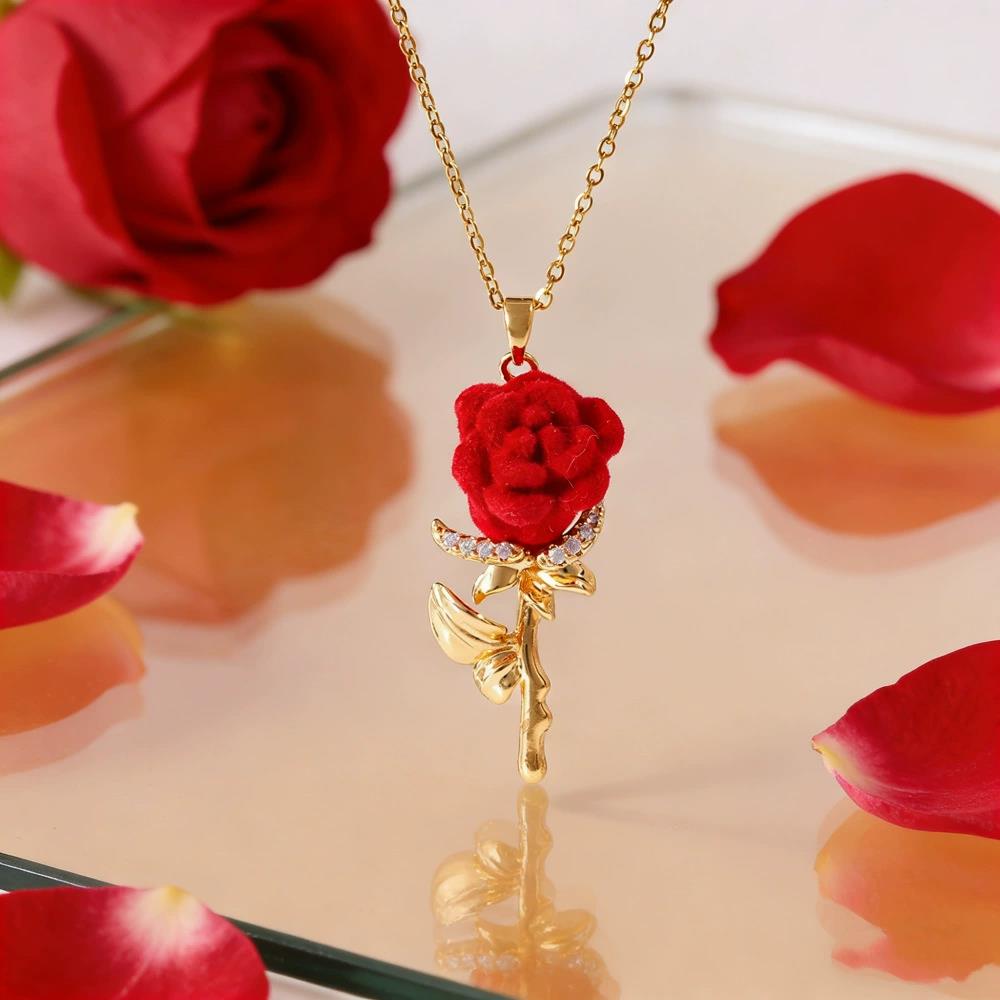 Women's Rose Necklace with Fre - огляд і ціна Birth Flower Necklace
