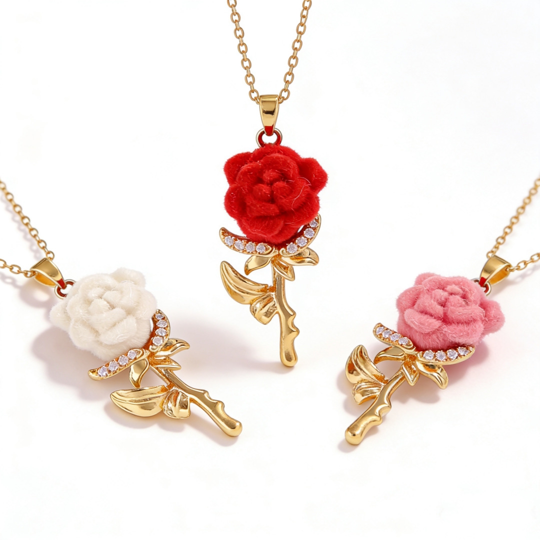 Women's Rose Necklace with Fre - огляд і ціна Birth Flower Necklace