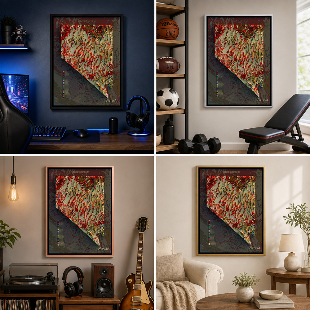 Nevada Geological Map Framed A - огляд і ціна Custom Map Poster