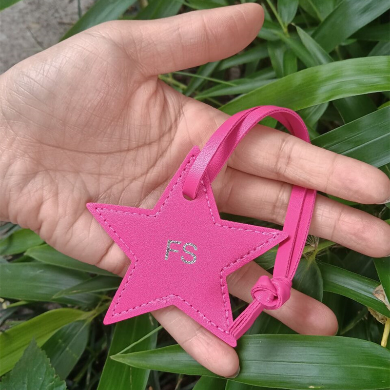 1PCS Free initials five pointe - огляд і ціна Monogram Keychain Leather