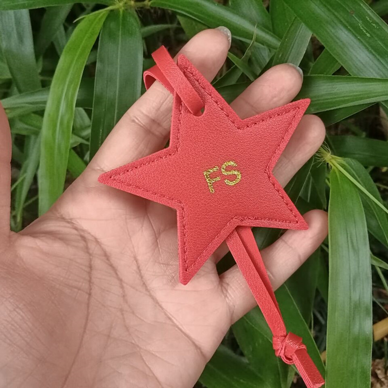 1PCS Free initials five pointe - огляд і ціна Monogram Keychain Leather