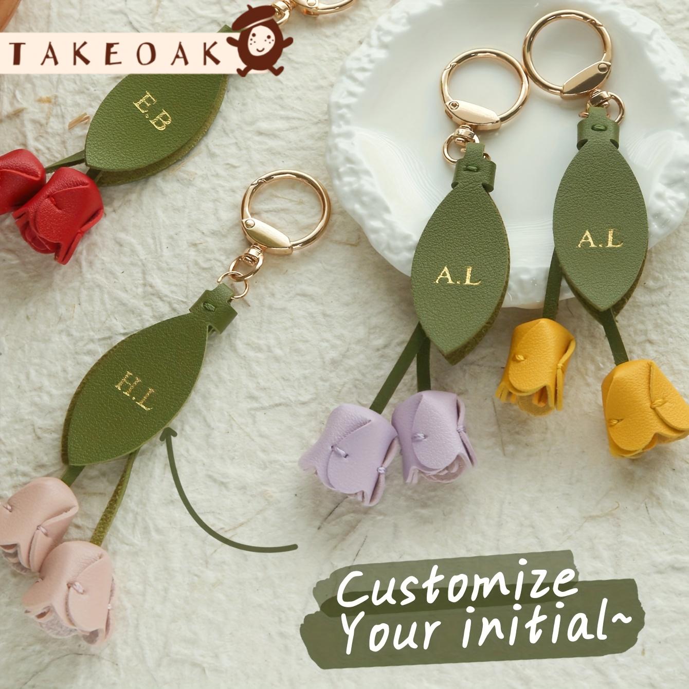 Customized Initals Leather Tul - огляд і ціна Monogram Keychain Leather